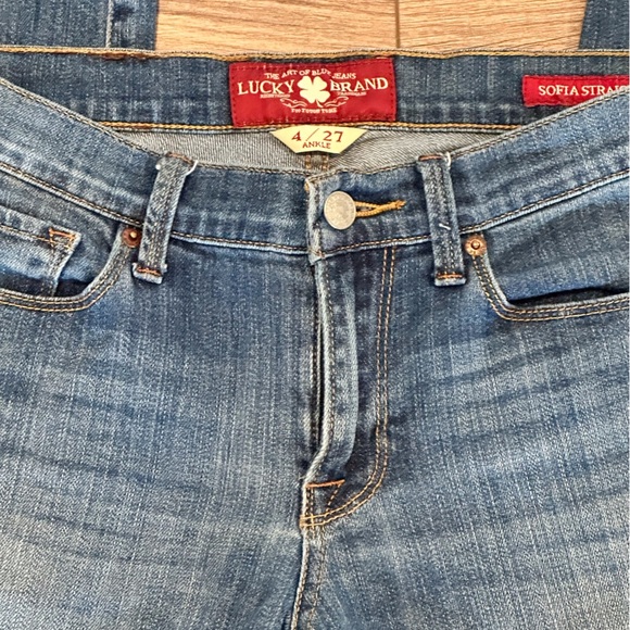 Lucky Brand Size 4/27 Ankle Sofia Straight Mid Rise Mid Wash Denim Jeans - Picture 3 of 6